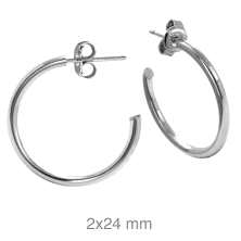 <STRONG>Aro plata&nbsp;24 mm tubo presión</STRONG>.&nbsp;Cómodos&nbsp;<STRONG>aros</STRONG> fabricados en <STRONG>plata</STRONG>