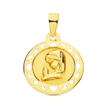 <STRONG>Medalla niña 18 mm oro amarillo 18k. </STRONG>Medalla de la virgen niña fabricada en oro de 18 kilates. Su diámetro es d