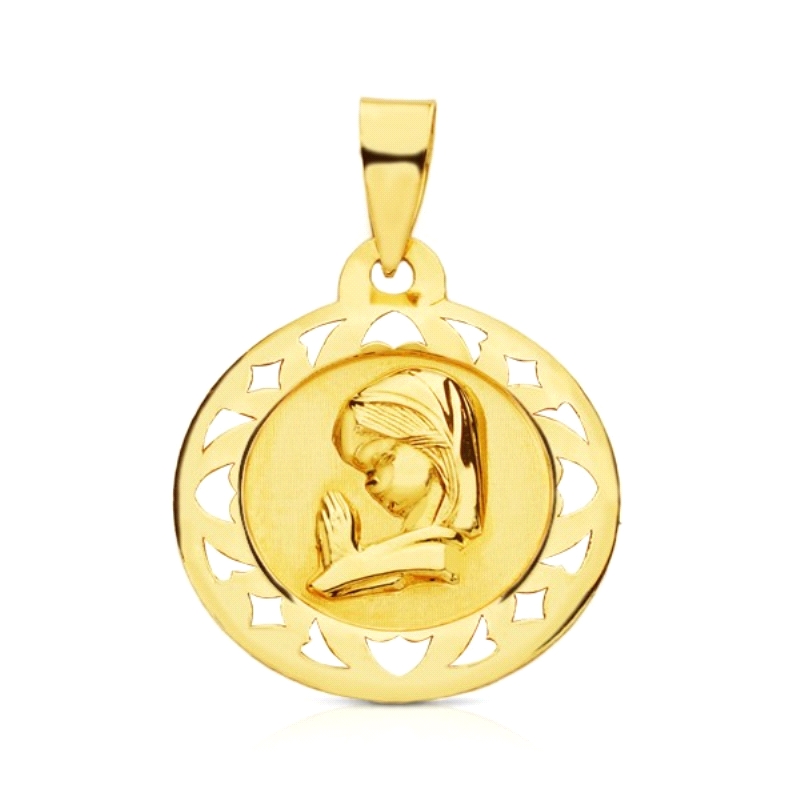 <STRONG>Medalla niña 18 mm oro amarillo 18k. </STRONG>Medalla de la virgen niña fabricada en oro de 18 kilates. Su diámetro es d