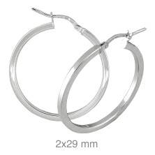 <STRONG>Pendiente aro plata 29 mm tubo cuadrado</STRONG>.&nbsp;Preciosos <STRONG>aros</STRONG> con forma de <STRONG>tubo cuadrad