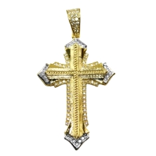 Cruz de oro bicolor<BR>Cruz oro de 18 kilates con unas dimensiones de 43mm. Combina oro amarillo con oro&nbsp;blanco.<BR>La reas