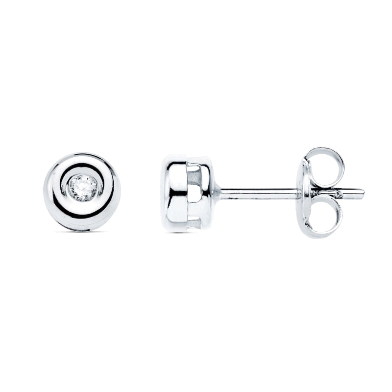 <STRONG>Pendientes de diamante chatón 0.20 cts oro blanco</STRONG>. Pendientes en oro blanco con forma de&nbsp;chatón,con un tam