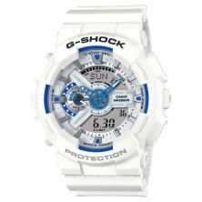 GA-110HDS-7AER G-SHOCK <BR>Correa blanca de resina<BR>Movimiento de cuarzo análogico y digital. Funciones digitales y 5 alarmas.