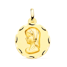 <STRONG>Medalla virgen niña perfil 18 mm oro amarillo 18k tallas</STRONG>.<BR><STRONG>Medalla</STRONG> con la imagen de la <STRO