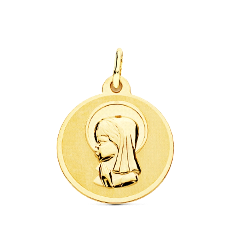 <STRONG>Medalla virgen niña 18 mm oro amarillo 18k laser.<BR></STRONG>Preciona medalla de nuestra coleccion de <STRONG>medallas<