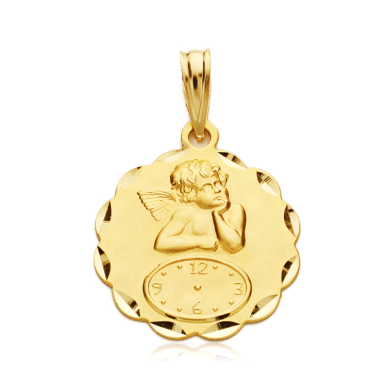<STRONG>Medalla bebé oro amarillo 18k ángel querubín 17 mm.</STRONG><BR><STRONG>Medalla</STRONG> con el <STRONG>angel querubín</