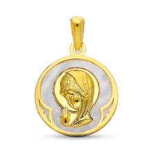 <P><STRONG>Medalla virgen niña 15 mm oro amarillo 18k nacar.</STRONG><BR>Bonita <STRONG>medalla</STRONG> par niña con la imagen 