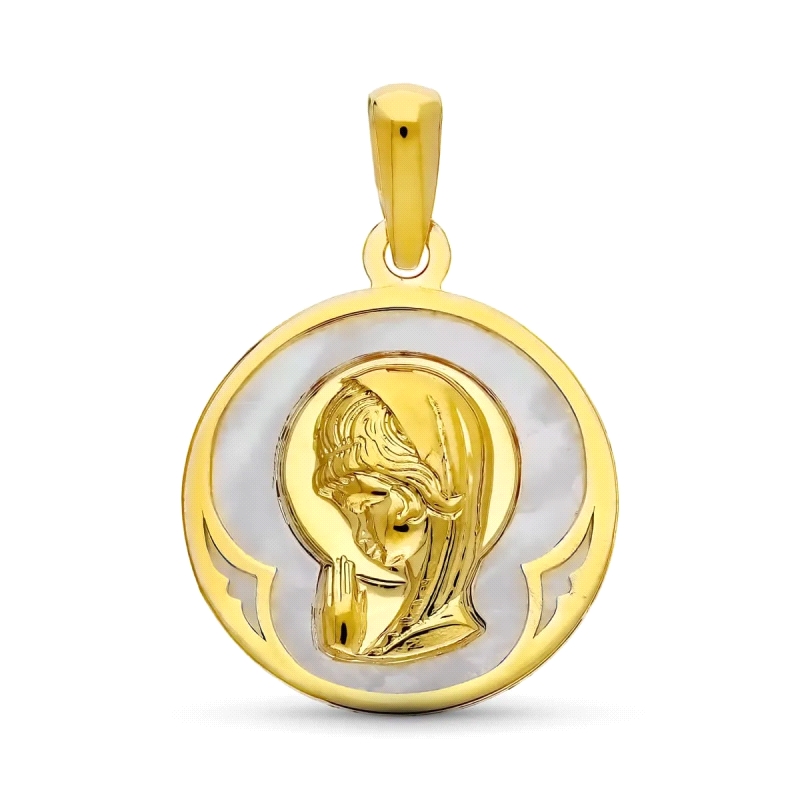 <P><STRONG>Medalla virgen niña 15 mm oro amarillo 18k nacar.</STRONG><BR>Bonita <STRONG>medalla</STRONG> par niña con la imagen 