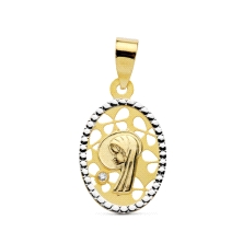 <STRONG>Medalla virgen niña 16 mm oro amarillo 9k calada.</STRONG><BR>Medalla para niña con la imagen de la virgen niña en reliv