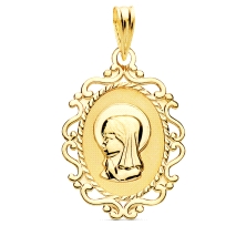 <STRONG>Medallla virgen niña 23 x 16 mm oro amarillo 18k filigranas.</STRONG><BR><STRONG>Medalla</STRONG> para<STRONG> niña</STR