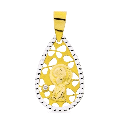 <STRONG>Medalla virgen niña 19 x 12 mm oro amarillo 18k lágrima calada.</STRONG><BR>Preciosa <STRONG>medalla</STRONG> para <STRO