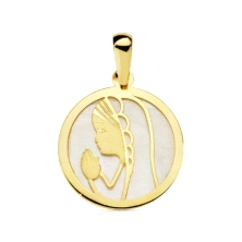 <P><STRONG>Medalla virgen niña 17 mm oro amarillo 18k nacar.</STRONG><BR><STRONG>Medalla</STRONG> con la <STRONG>virgen niña</ST