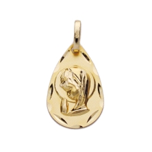 <P><STRONG>Medalla niña 20 x 11 mm oro amarillo 18k lágrima tallas.</STRONG><BR><STRONG>Medalla</STRONG> con la <STRONG>virgen n