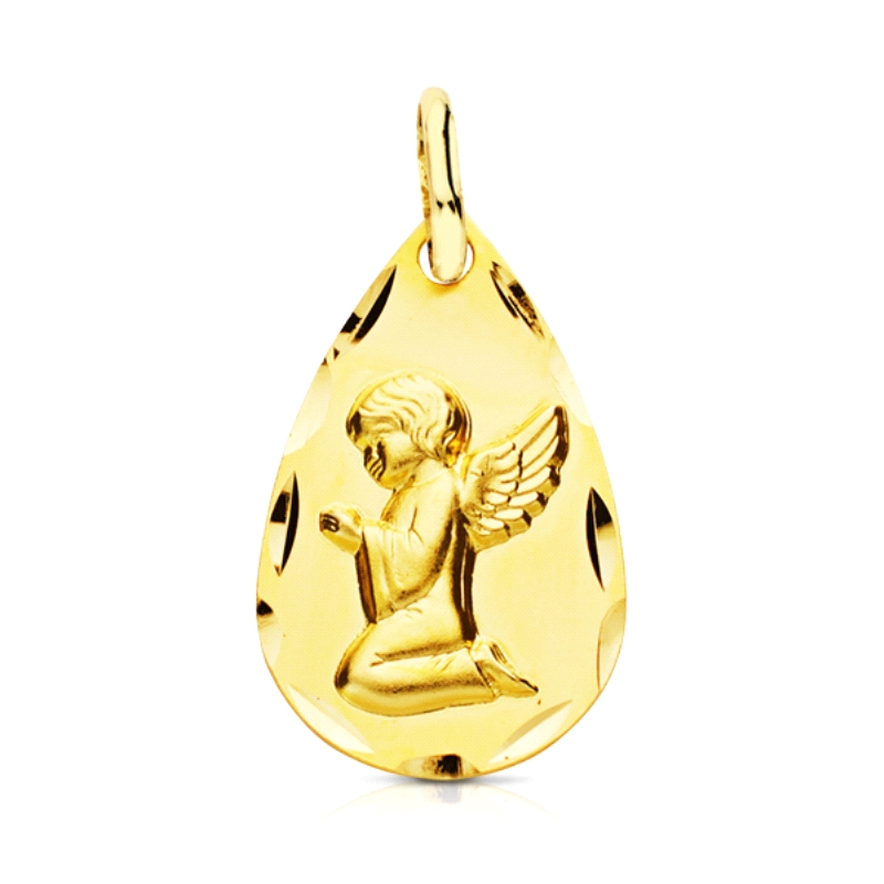 <STRONG>Medalla bebé angelito 17 x 11 mm oro amarillo 18k lágrima.<BR>Medalla</STRONG> para <STRONG>bebé</STRONG> con la imagen 