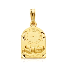 <STRONG>Medalla bebé&nbsp;angelito y reloj&nbsp;18 x 11 mm oro 18k capilla.<BR></STRONG><STRONG>Medalla</STRONG> con forma de <S