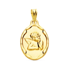 <STRONG>Medalla bebé ángel con alas 21 x 13 mm oro amarillo 18k ovalada.<BR></STRONG><STRONG>Medalla</STRONG>&nbsp;ovalada para<