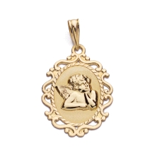 <STRONG>Medalla bebé angelito 23 x 16 mm oro amarillo 18k filigranas.</STRONG><BR><STRONG>Medalla</STRONG> para<STRONG> bebé</ST