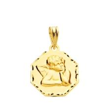<P>Medalla ángel de la guarda 15 x 17 mm oro 18k bebé octogonal.<BR>Medalla de forma octogonal para bebé con el ángel de la guar