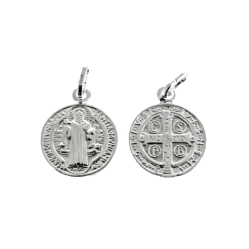 <STRONG>Medalla San Benito 19 mm plata.<BR></STRONG><STRONG>Medalla</STRONG> de <STRONG>San Benito</STRONG> con un diámetro de <