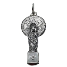 <STRONG>Medalla Virgen del Pilar 37 x 16 mm plata.</STRONG><BR> <STRONG>Medalla</STRONG> de la <STRONG>Virgen del Pilar</STRONG>