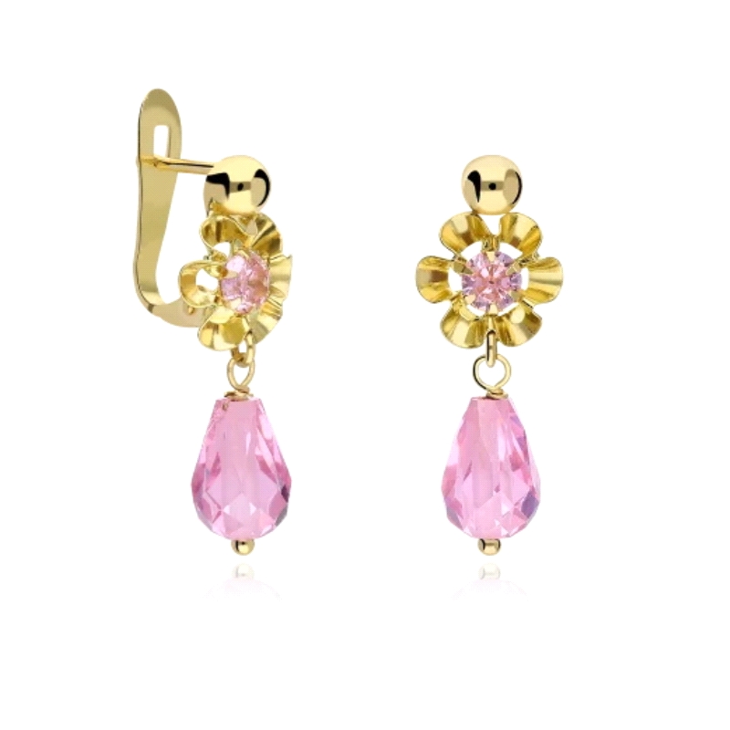 <P><STRONG>Pendientes cubanitas oro 18k rosa&nbsp;&nbsp; .<BR>Pendiente oro niña chupón rosa</STRONG>. Estos <STRONG>pendientes 