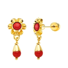 <P><STRONG>Pendiente bebé&nbsp;cubana coral oro</STRONG> 18 kilates. Estos <STRONG>pendientes para bebé de&nbsp;oro</STRONG> tie