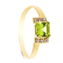 <STRONG>Sortija mujer olivina 5x5 mm oro amarillo 9k.<BR></STRONG><STRONG>Sortija</STRONG> de <STRONG>mujer</STRONG> l