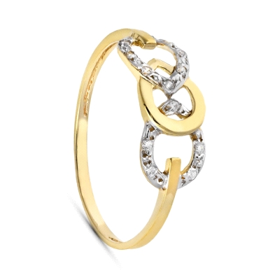 <STRONG>Anillo mujer oro bicolor 9k gotas.<BR>Sortija</STRONG> para <STRONG>mujer</STRONG>&nbsp;con tres gotas en su frente, con
