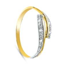 <STRONG>Anillo mujer oro bicolor 9k circonitas.<BR>Sortija</STRONG> para <STRONG>mujer</STRONG>&nbsp;cruzada, su acabado en en b