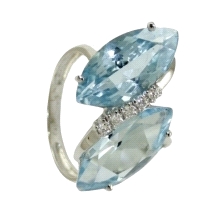 <STRONG>Anillo mujer oro blanco 18k agua marina.</STRONG><BR><STRONG>Anillo</STRONG> para <STRONG>mujer</STRONG> con&nbsp;agua m