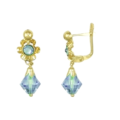 Pendientes cubanitas oro 18k aguamarina rombito<BR>Pendientes cubanas para niña con lagrima en aguamarina en forma de rombi Pendientes cubanitas oro 18k aguamarina rombito<BR>Pendientes cubanas para niña con lagrima en aguamarina en forma de rombi