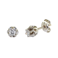 <STRONG>Pendiente mujer diamante 0.23 cts oro blanco 18k garra ilusión.<BR>Pendiente</STRONG> para <STRONG>mujer</STRONG> con <S