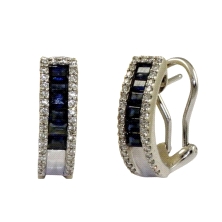 <STRONG>Pendiente mujer diamante 0.48 cts oro blanco 18k y zafiros.</STRONG><BR><STRONG>Pendiente</STRONG> para<STRONG> mujer</S
