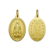 <STRONG>Medalla Virgen Milagrosa 25 x 18 mm oro 18k</STRONG>. Preciosa medalla de la <STRONG>Virgen Milagrosa</STRONG> ovalada c