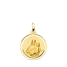 <STRONG>Medalla Virgen María Auxiliadora 18 mm oro 18k </STRONG>. Medalla Virgen<STRONG> María Auxiliadora</STRONG> con un diáme