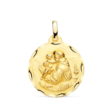 <STRONG>Medalla San Antonio 18 mm oro 18k</STRONG> tallas. Medalla de <STRONG>San Antonio de Padua</STRONG> con un diámetro&nbsp