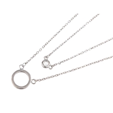<STRONG>Collar </STRONG>doble<STRONG> plata mujer</STRONG> aro y circonita. <STRONG>Collar</STRONG> para <STRONG>mujer</STRONG> 