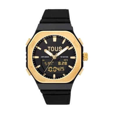 <STRONG>Reloj Tous negro 3000143000.<BR></STRONG>Tiene movimiento de cuarzo analógico y digital, con cristal mineral.<BR>&nbsp;R
