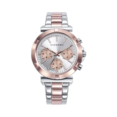 Reloj Viceroy mujer 401310-07&nbsp;&nbsp; <BR>Reloj Viceroy bitono en acero y rose. <BR>Caja de 38mm, Cronógrafo<BR>Cierre despl
