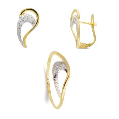 <STRONG>Conjunto para niña oro 9 kilates gota bicolor.</STRONG><BR><STRONG>Juego</STRONG> de <STRONG>pendiente</STRONG> y <STRON
