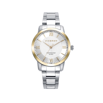 <STRONG>Reloj Viceroy mujer 41138-83.<BR>Reloj Viceroy</STRONG> de <STRONG>mujer</STRONG> de acero con bisel dorado y cristal mi