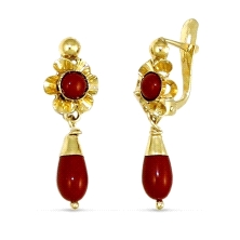 <STRONG>Pendiente arquillo coral oro 18 kilates.</STRONG><BR>Pendiente cubana coral con un largo de 25 mm y 8 mm en su parte mas