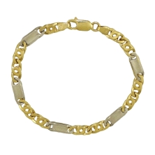 <STRONG>Pulsera hombre oro amarillo y blanco 5mm</STRONG><BR>Esta <STRONG>pulsera para hombre</STRONG> de diseño italiano está f