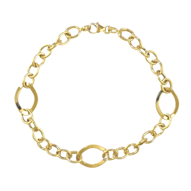 <STRONG>Pulsera mujer oro 18k eslabones lisos.<BR>Pulsera</STRONG> de <STRONG>mujer</STRONG> con eslabones lisos con acabado pul