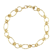 <STRONG>Pulsera de mujer oro 18 kilates nudos.<BR>Pulsera</STRONG> para <STRONG>mujer</STRONG> con eslabones lisos y tallados al