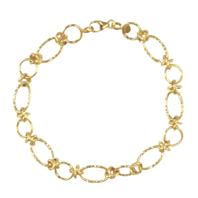 <STRONG>Pulsera de mujer oro 18 kilates nudos.<BR>Pulsera</STRONG> para <STRONG>mujer</STRONG> con eslabones lisos y tallados al
