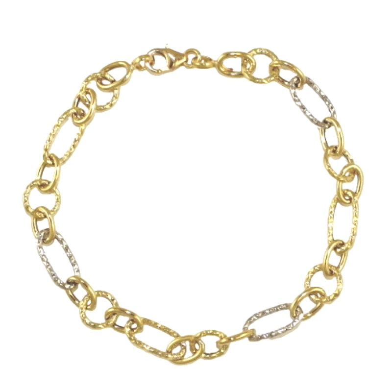 <STRONG>Pulsera mujer oro 18k bicolor.</STRONG><BR><STRONG>Pulsera</STRONG> para<STRONG> mujer</STRONG> combinada con eslabones 