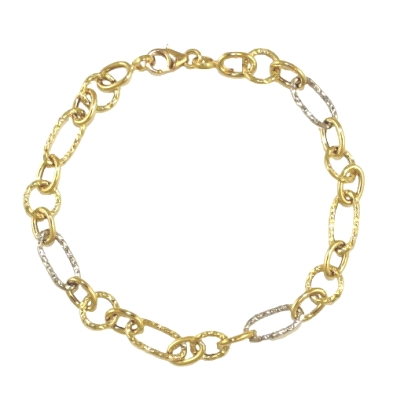 <STRONG>Pulsera mujer oro 18k bicolor.</STRONG><BR><STRONG>Pulsera</STRONG> para<STRONG> mujer</STRONG> combinada con eslabones 
