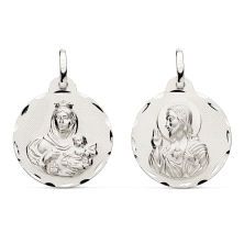 <STRONG>Medalla escapulario 19 mm Virgen del Carmen y Corazón de Jesús plata tallas.<BR>Medalla</STRONG> de <STRONG>escapulario<