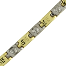 <STRONG>Pulsera hombre greca bicolor 8mm oro 18 kilates <BR></STRONG><STRONG>Pulsera de greca para hombre</STRONG> con un largo 